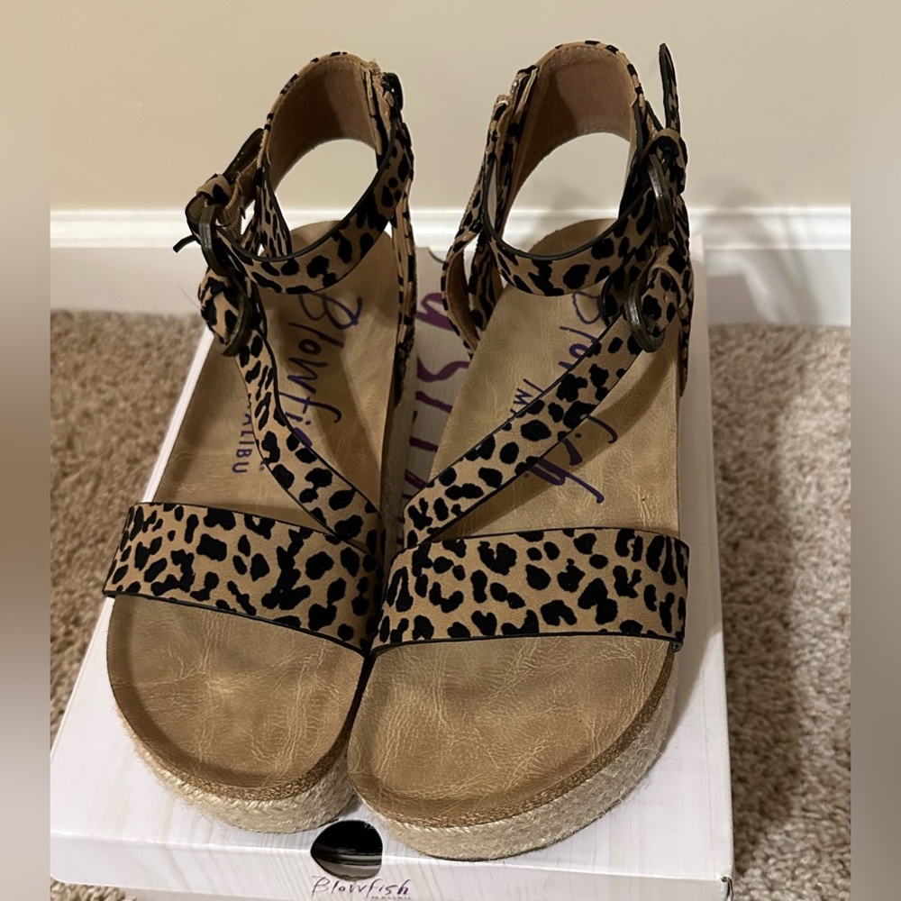 Cheetah Print Blowfish Malibu Platform Sandals.
